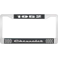 1952 CHEVROLET BLACK AND CHROME LICENSE PLATE FRAME WITH WHI