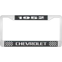 1952 CHEVROLET BLACK AND CHROME LICENSE PLATE FRAME WITH WHI