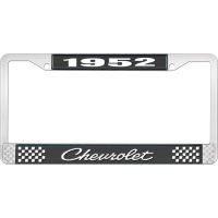 1952 CHEVROLET BLACK AND CHROME LICENSE PLATE FRAME WITH WHI