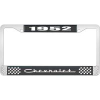 1952 CHEVROLET BLACK AND CHROME LICENSE PLATE FRAME WITH WHI