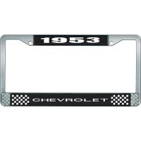 1953 CHEVROLET BLACK AND CHROME LICENSE PLATE FRAME WITH WHI