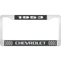 1953 CHEVROLET BLACK AND CHROME LICENSE PLATE FRAME WITH WHI