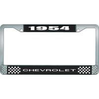 1954 CHEVROLET BLACK AND CHROME LICENSE PLATE FRAME WITH WHI