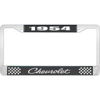 1954 CHEVROLET BLACK AND CHROME LICENSE PLATE FRAME WITH WHI