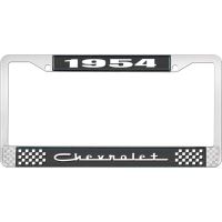 1954 CHEVROLET BLACK AND CHROME LICENSE PLATE FRAME WITH WHI