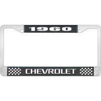 1960 CHEVROLET BLACK AND CHROME LICENSE PLATE FRAME WITH WHI