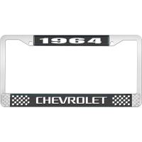 1964 CHEVROLET BLACK AND CHROME LICENSE PLATE FRAME WITH WHI