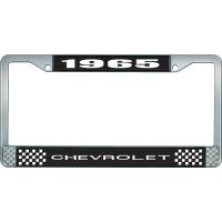 1965 CHEVROLET BLACK AND CHROME LICENSE PLATE FRAME WITH WHI