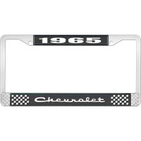 1965 CHEVROLET BLACK AND CHROME LICENSE PLATE FRAME WITH WHI