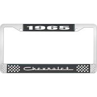 1965 CHEVROLET BLACK AND CHROME LICENSE PLATE FRAME WITH WHI