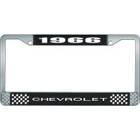 1966 CHEVROLET BLACK AND CHROME LICENSE PLATE FRAME WITH WHI