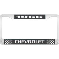 1966 CHEVROLET BLACK AND CHROME LICENSE PLATE FRAME WITH WHI