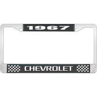 1967 CHEVROLET BLACK AND CHROME LICENSE PLATE FRAME WITH WHI