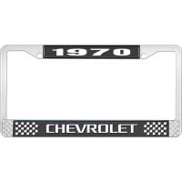 1970 CHEVROLET BLACK AND CHROME LICENSE PLATE FRAME WITH WHI