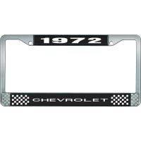 1972 CHEVROLET BLACK AND CHROME LICENSE PLATE FRAME WITH WHI