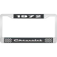 1972 CHEVROLET BLACK AND CHROME LICENSE PLATE FRAME WITH WHI