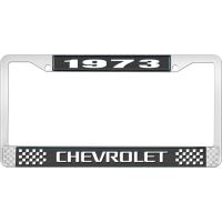 1973 CHEVROLET BLACK AND CHROME LICENSE PLATE FRAME WITH WHI