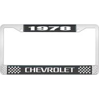 1978 CHEVROLET BLACK AND CHROME LICENSE PLATE FRAME WITH WHI