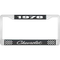 1978 CHEVROLET BLACK AND CHROME LICENSE PLATE FRAME WITH WHI