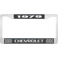 1979 CHEVROLET BLACK AND CHROME LICENSE PLATE FRAME WITH WHI