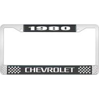 1980 CHEVROLET BLACK AND CHROME LICENSE PLATE FRAME WITH WHI