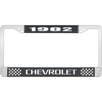 1982 CHEVROLET BLACK AND CHROME LICENSE PLATE FRAME WITH WHI