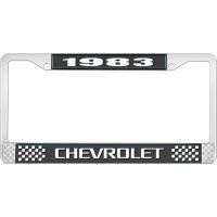 1983 CHEVROLET BLACK AND CHROME LICENSE PLATE FRAME WITH WHI