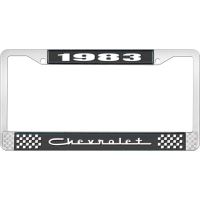 1983 CHEVROLET BLACK AND CHROME LICENSE PLATE FRAME WITH WHI