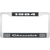 1984 CHEVROLET BLACK AND CHROME LICENSE PLATE FRAME WITH WHI