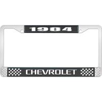 1984 CHEVROLET BLACK AND CHROME LICENSE PLATE FRAME WITH WHI