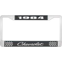 1984 CHEVROLET BLACK AND CHROME LICENSE PLATE FRAME WITH WHI