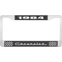 1984 CHEVROLET BLACK AND CHROME LICENSE PLATE FRAME WITH WHI