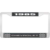 1985 CHEVROLET BLACK AND CHROME LICENSE PLATE FRAME WITH WHI