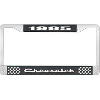 1985 CHEVROLET BLACK AND CHROME LICENSE PLATE FRAME WITH WHI