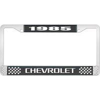 1985 CHEVROLET BLACK AND CHROME LICENSE PLATE FRAME WITH WHI