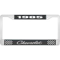 1985 CHEVROLET BLACK AND CHROME LICENSE PLATE FRAME WITH WHI