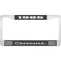 1985 CHEVROLET BLACK AND CHROME LICENSE PLATE FRAME WITH WHI