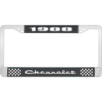 1988 CHEVROLET BLACK AND CHROME LICENSE PLATE FRAME WITH WHI