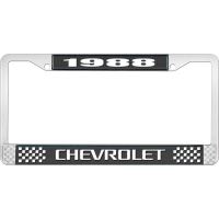 1988 CHEVROLET BLACK AND CHROME LICENSE PLATE FRAME WITH WHI