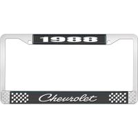 1988 CHEVROLET BLACK AND CHROME LICENSE PLATE FRAME WITH WHI