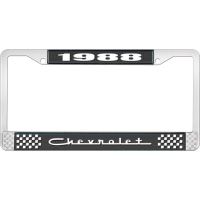 1988 CHEVROLET BLACK AND CHROME LICENSE PLATE FRAME WITH WHI