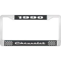 1990 CHEVROLET BLACK AND CHROME LICENSE PLATE FRAME WITH WHI