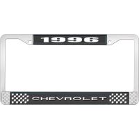 1996 CHEVROLET BLACK AND CHROME LICENSE PLATE FRAME WITH WHI