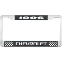 1996 CHEVROLET BLACK AND CHROME LICENSE PLATE FRAME WITH WHI