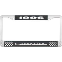 1996 CHEVROLET BLACK AND CHROME LICENSE PLATE FRAME WITH WHI