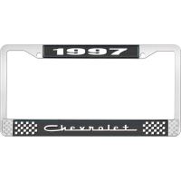 1997 CHEVROLET BLACK AND CHROME LICENSE PLATE FRAME WITH WHI