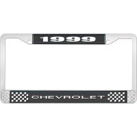 1999 CHEVROLET BLACK AND CHROME LICENSE PLATE FRAME WITH WHI