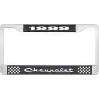 1999 CHEVROLET BLACK AND CHROME LICENSE PLATE FRAME WITH WHI