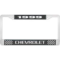 1999 CHEVROLET BLACK AND CHROME LICENSE PLATE FRAME WITH WHI