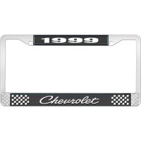 1999 CHEVROLET BLACK AND CHROME LICENSE PLATE FRAME WITH WHI